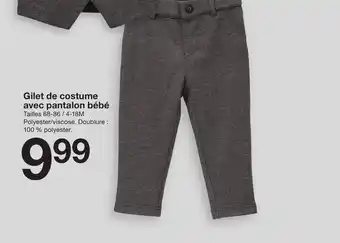 Zeeman Gilet de costume avec pantalon bébé offre