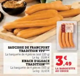 U Express Saucisse de francfort tradition vpf offre