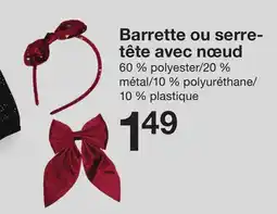 Zeeman Barrette ou serre- tête avec nœud offre