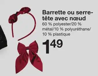 Zeeman Barrette ou serre- tête avec nœud offre