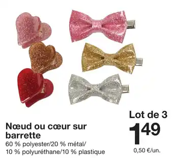 Zeeman Nœud ou cœur sur barrette offre
