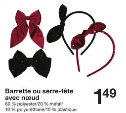 Zeeman Barrette ou serre-tête avec nœud offre
