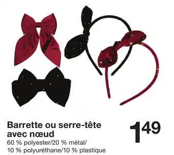 Zeeman Barrette ou serre-tête avec nœud offre