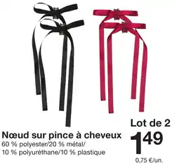 Zeeman Nœud sur pince à cheveux offre