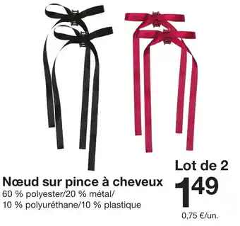 Zeeman Nœud sur pince à cheveux offre