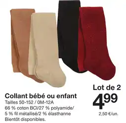Zeeman Collant bébé ou enfant offre
