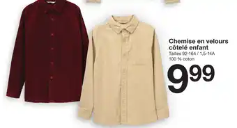 Zeeman Chemise en velours côtelé enfant offre