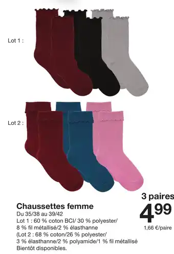 Zeeman Chaussettes femme offre