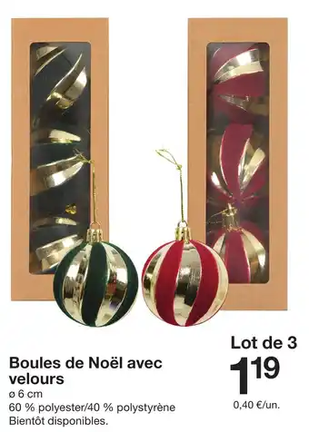 Zeeman Boules de Noël avec velours offre