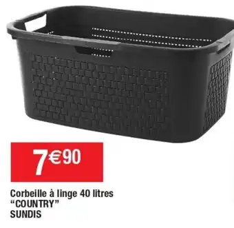 Cora x Carrefour Corbeille à linge 40 litres "COUNTRY" SUNDIS offre