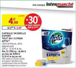 Intermarché Hyper Apta - capsule vaisselle expert tout en 1 citron offre