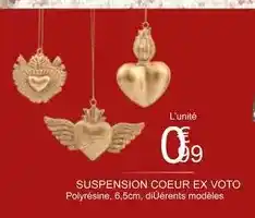 Suspension coeur ex voto
