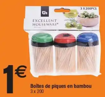 Boîtes de piques en bambou