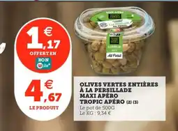 Utile TROPIC APÉRO Olives vertes entières à la persillade maxi apéro offre