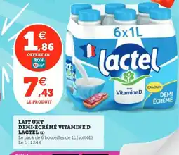 Utile LACTEL Lait uht demi-écrémé vitamine d offre