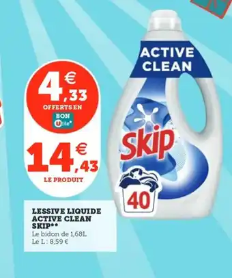 Utile SKIP Lessive liquide active clean offre