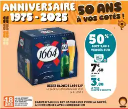 Super U 1664 Biere blonde offre