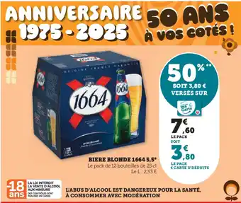 Super U 1664 Biere blonde offre