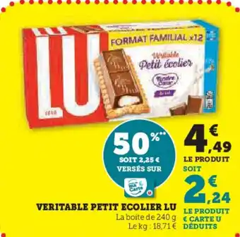 Super U LU Veritable petit ecolier offre