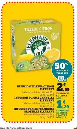 Super U ELEPHANT Infusion tilleul citron offre