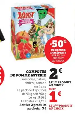 Super U ASTERIX Compotes de pomme offre