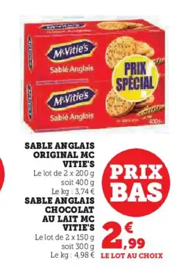 Super U VITIE'S Sable anglais original mc offre