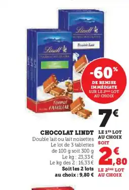 Super U LINDT Chocolat offre