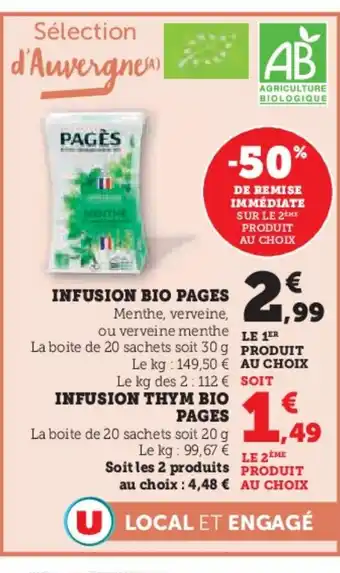 Super U PAGES Infusion bio offre