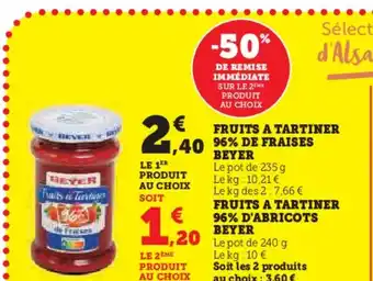 Super U BEYER Fruits a tartiner 96% d'abricots offre