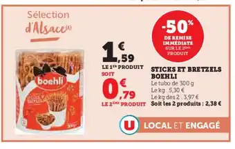 Super U BOEHLI Sticks et bretzels offre