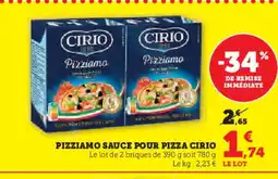 Super U CIRIO Pizziamo sauce pour pizza offre