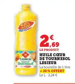 Super U LESIEUR Huile cœur de tournesol offre
