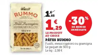 Super U RUMMO Pâtes offre