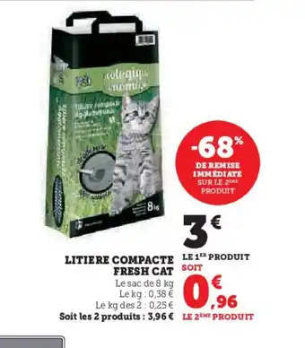 Super U FRESH CAT Litiere compacte offre