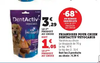 Super U DENTACTIV VETOCANIS Friandises pour chien offre