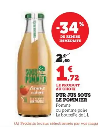 Super U LE POMMIER Pur jus sous offre