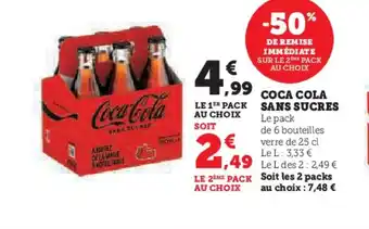 Super U COCA COLA Sans sucres offre