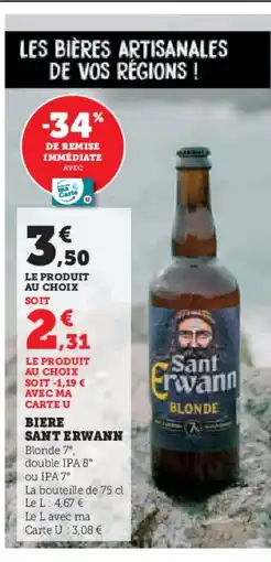 Super U SANT ERWANN Biere offre
