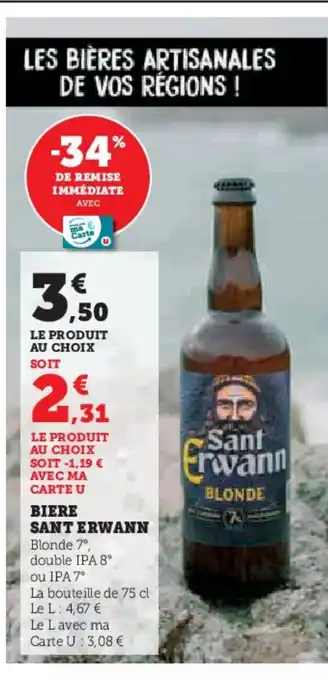 Super U SANT ERWANN Biere offre