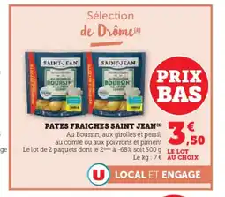 Super U SAINT JEAN Pates fraiches offre