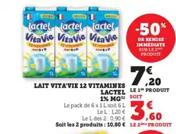 Super U LACTE Lait vita'vie 12 vitamines offre