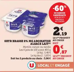 Super U ALSACE LAIT Skyr brasse 0% mg aromatise offre