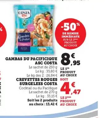 Super U COSTA Gambas du pacificique offre