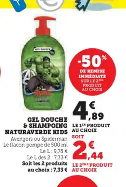 Super U Gel douche & shampoing naturaverde kids offre