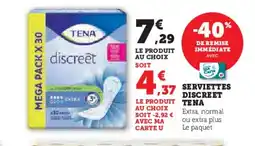 Super U TENA Serviettes discreet offre
