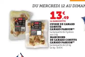 Super U Cuisse de canard confite canard passion offre
