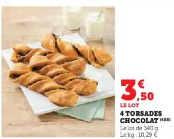 Super U 4 torsades chocolat offre