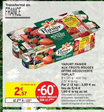 YOPLAIT Yaourt panier aux fruits rouges offre découverte