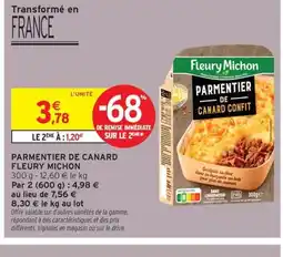 Intermarché Contact FLEURY MICHON Parmentier de canard offre