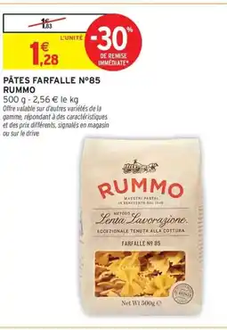 Intermarché Contact RUMMO Pâtes farfalle n°85 offre